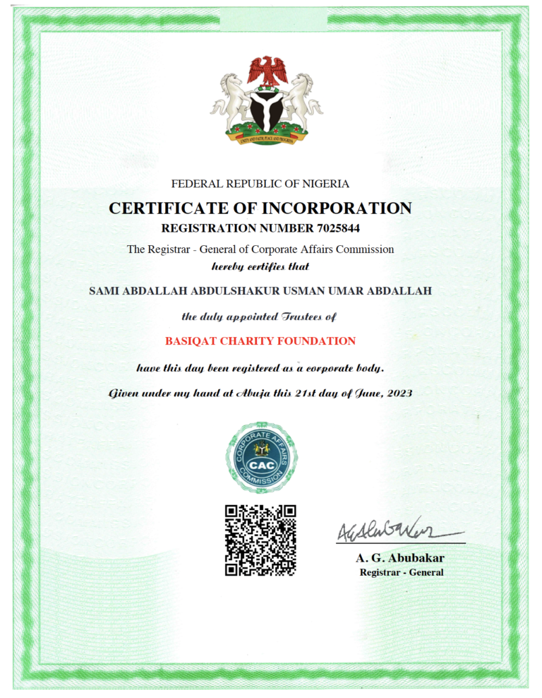 Charity association registration certificate - جمعية باسقات الخيرية ...